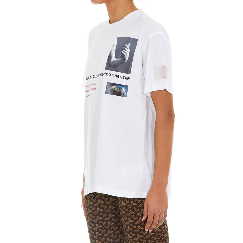 burberry白色女士短袖t恤8024656m码白色时尚百搭