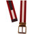 BALLY 巴利 男士黑色+米色牛皮+织物双面针扣腰带（可裁剪） TAMAL 40 M(红色 110码)第4张高清大图