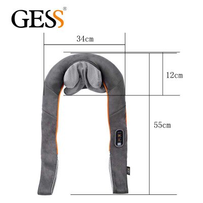 GESS 德国品牌 颈椎按摩器 肩颈按摩披肩 颈部腰部背部 支持定时功能 揉捏版 烟灰色 GESS015