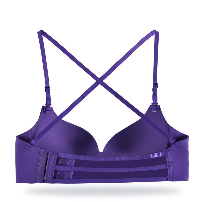 处处迷人一片式聚拢无痕女文胸性感后背交叉肩带美背内衣8003