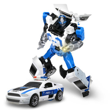 活石 特警战队变形玩具 合金变形金刚王儿童玩具生日礼物(机甲战警)