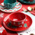 圣诞节餐具陶瓷碗碟套装家用汤碗饭碗创意西餐牛排盘子情侣杯碟子(红色小碗 默认版本)第7张高清大图