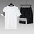 男士夏季新款潮牌经典休闲运动套装短裤短袖两件套(黑色 2XL)第2张高清大图