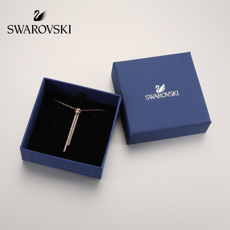 【新品】施华洛世奇lifelong 2018y形项链 扭结设计短款锁骨链(镀玫瑰