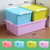 塑料收纳箱 物品整理箱 衣物玩具收纳盒密封置物箱三件套(天蓝色 纯色盖)第4张高清大图
