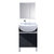 TOTO浴室柜 浴室镜柜组合套装 LDSW601K/W落地式(灰色 柜子+龙头+浴室镜)第2张高清大图