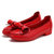 AICCO春夏季新舒适平底鞋妈妈鞋牛皮浅口单鞋女鞋子SHHA1631(红色 35)第3张高清大图