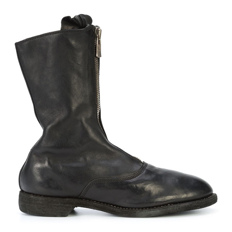 guidi黑色女士踝靴310softhorsefgblkt355黑时尚百搭