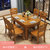 实木欧式餐桌椅组合伸缩小户型多功能折叠大理石西歺桌圆桌方饭桌(1.5米柚木色配8椅)第4张高清大图