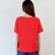 红色预计7.13发货 韩都衣舍2017韩版女装夏装新款显瘦V领全棉卡通印花短袖T恤NJ7020(粉红色 XS)第3张高清大图