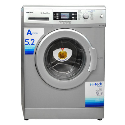 BEKO  WCB75107S 5.2公斤 高科技加热滚筒洗衣机(银色) 超大门径