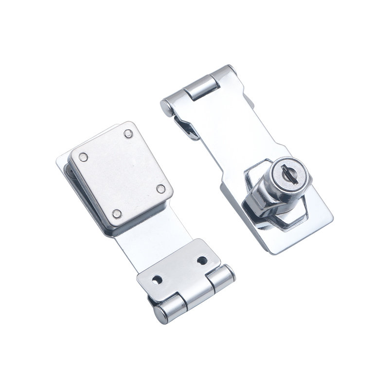 抽屉锁免打孔留样冰箱锁带锁锁牌防盗商用冰柜锁具门锁免开孔锁扣4寸