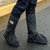 加加林防雨鞋套黑色XL码 高筒加厚橡胶底耐磨第8张高清大图