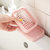 茶花肥皂盒家用双层沥水排水皂架洗脸盒卫生间创意便携大号香皂盒(粉红)第3张高清大图