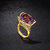 国美黄金  18K金紫水晶戒指 豪华镶嵌第5张高清大图