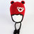 牛奶朋友 宝宝冬季毛线帽儿童小熊帽宝宝手工编织帽子护耳保暖(红色 均码（45-49CM）)第2张高清大图
