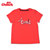 雀氏女童T恤短袖夏装新款中大儿童上衣女宝宝洋气130cm红 修身版型第5张高清大图