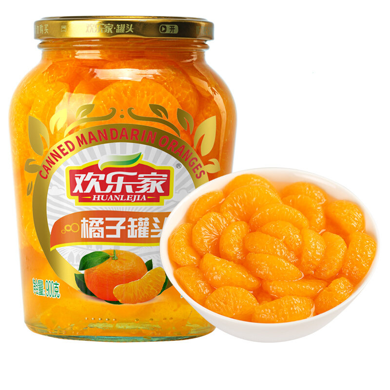 欢乐家糖水桔子橘子罐头900g新鲜水果罐头休闲零食方便速食新老包装