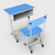 【京好】孩童学习桌椅套装 现代简约环保实木桌子椅子小孩课堂学校教育机构A86（物流到付）(深蓝色带靠背 10套物流到付)第4张高清大图