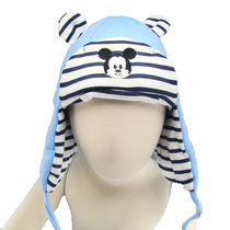 迪士尼宝宝欢乐伊甸园 男女童款夹棉护耳帽 卡通婴儿帽子(浅蓝色冬款 48 6-12个月)
