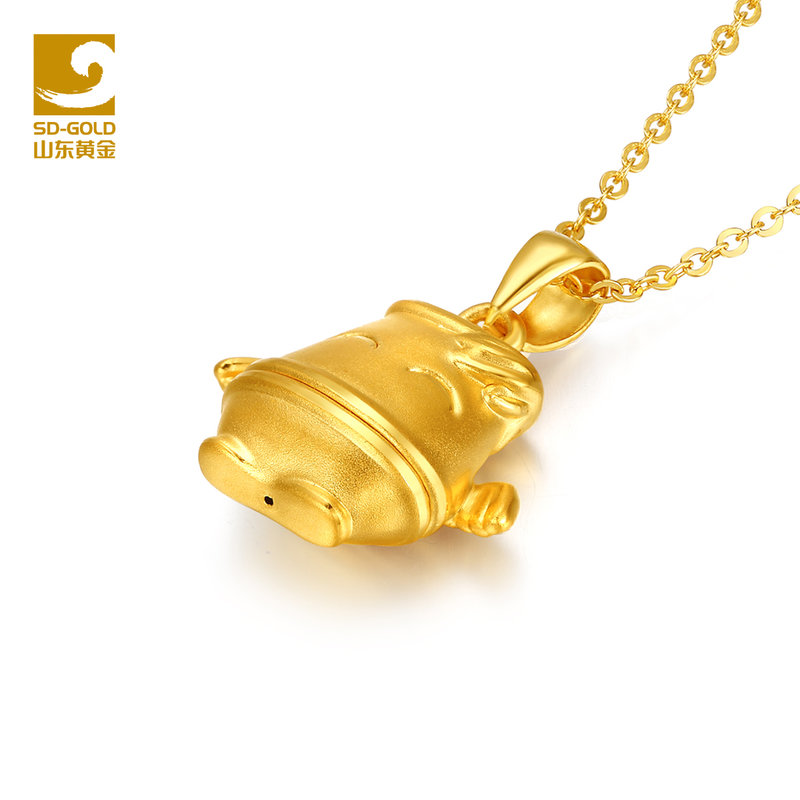 山东黄金天使福竹公主王子3d硬金黄金吊坠r016(福竹王子)