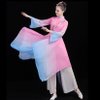 古典舞演出服女飘逸新款梅花颂仙女扇子舞服装现代秧歌舞蹈服套装(粉红色 S)