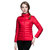 羽绒服旅行运动女士超轻立领薄款羽绒服加宽加大羽绒服9062(红色 XL)第2张高清大图
