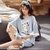 SUNTEK睡衣女春夏季短袖短裤薄款家居服棉质可爱韩版休闲可外穿两件套装(2502大象)第3张高清大图