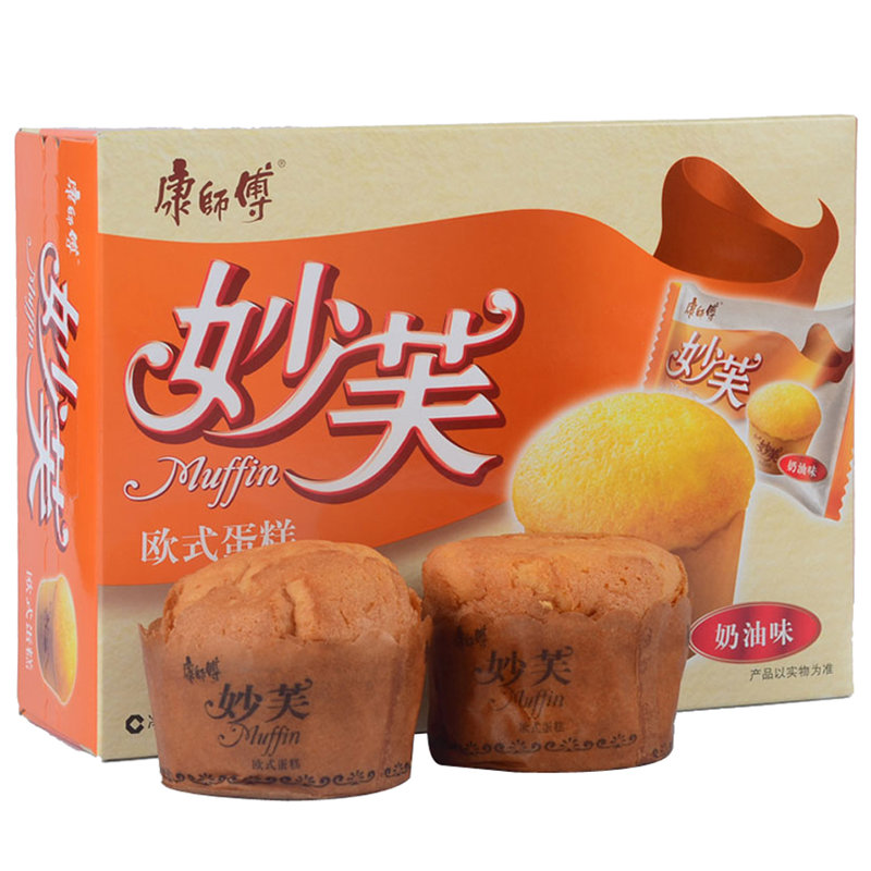 【国美自营】康师傅 休闲零食 早餐 糕点妙芙蛋糕奶油味192克