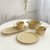吃一只蛋挞 米黄色条纹浮雕早餐陶瓷碗盘碟套装西餐餐盘牛排盘(4.5寸小汤碗（无勺） 默认版本)第3张高清大图