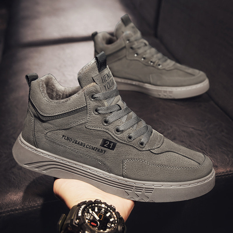 迈凯恩品牌男鞋秋冬新款加绒保暖高帮棉鞋潮流百搭男士运动鞋防寒防冻