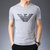 LIDEN AMANI 阿玛尼短袖T恤衫棉质中青年商务休闲时尚上衣体恤(灰色 175/XL)第2张高清大图