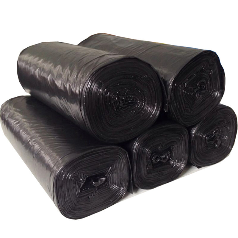 成厨房加厚中号垃圾袋125只45cm55cm中号5卷装家用办公黑色塑料清洁袋