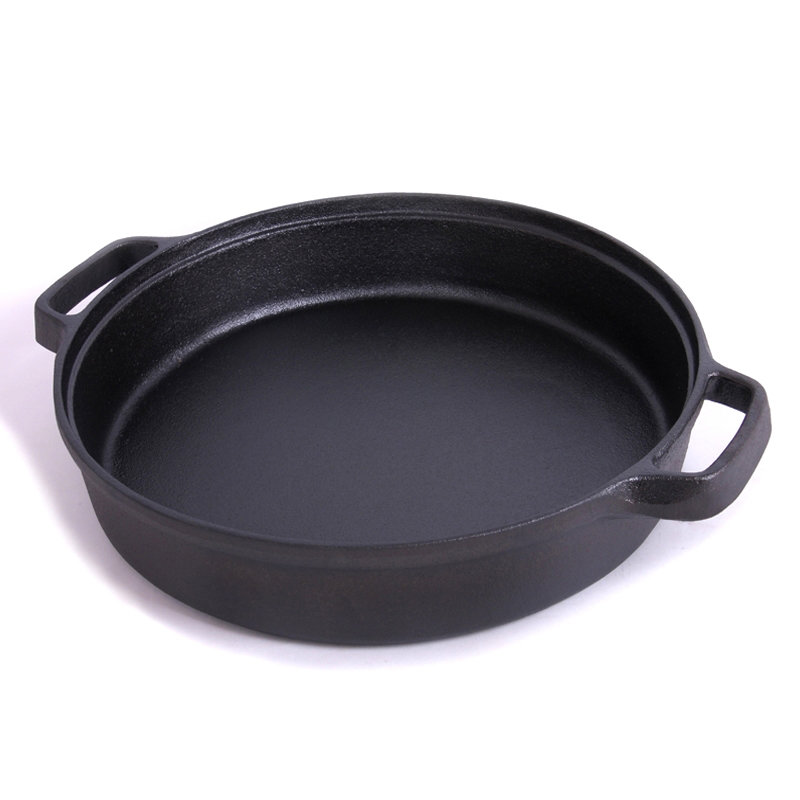 特价铸铁平底锅无涂层不粘锅水煎包煎锅加厚烙饼锅电磁炉通用25cm玻璃