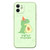 小恐龙手机壳适用于苹果12卡通华为p40创意网红女款华为/OPPO/vivo/苹果小米(可备注发货的型号）(液态硅胶-抹茶绿-兔子彩绘-送绳 iphone12promax)第4张高清大图