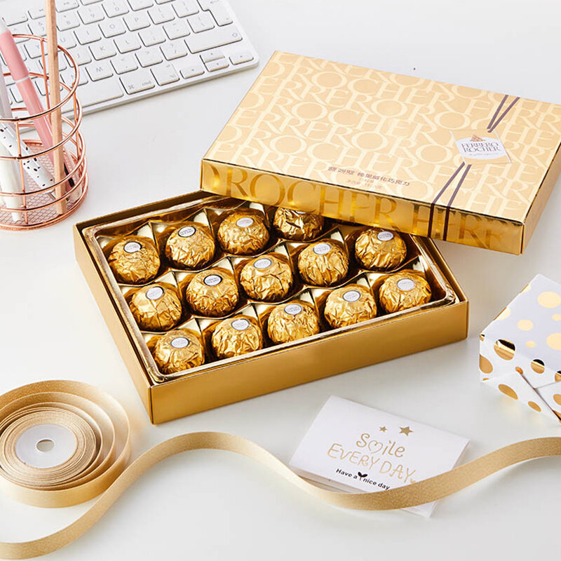 费列罗榛果威化糖果巧克力15粒钻石礼盒装1875g婚庆喜糖零食情人节