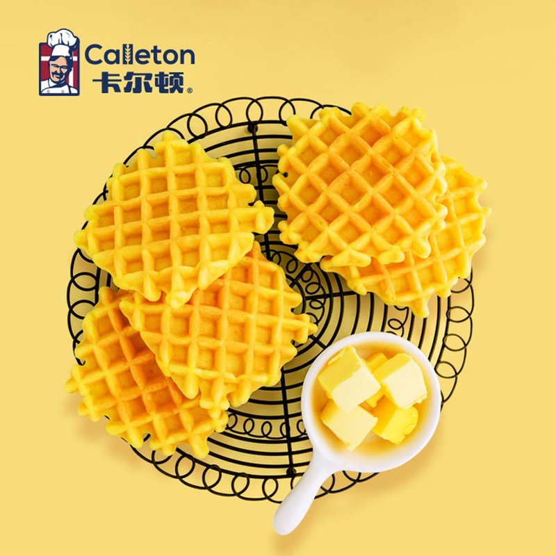 卡尔顿黄油华夫饼干450g/箱原味格子饼 浓郁香甜