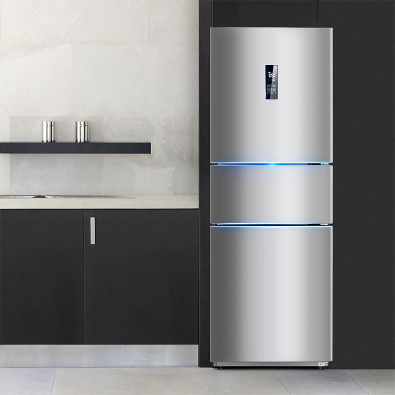 midea美的bcd258wtme三门大冰箱家用风冷三开门式节能电冰箱炫彩钢