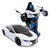 星辉车模rastarRS战警一键遥控变形汽车机器人发光发声车男孩儿童玩具遥控车(白色)第5张高清大图
