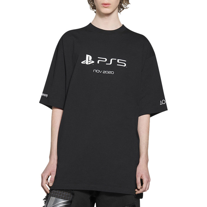balenciaga黑色男士t恤651795tkvf31070m码黑色时尚百搭