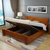 夏树 床 实木床简约现代中式双人床实木橡胶木床 单人床M211(柚木色高箱床 1.8M床+垫+2柜)第3张高清大图