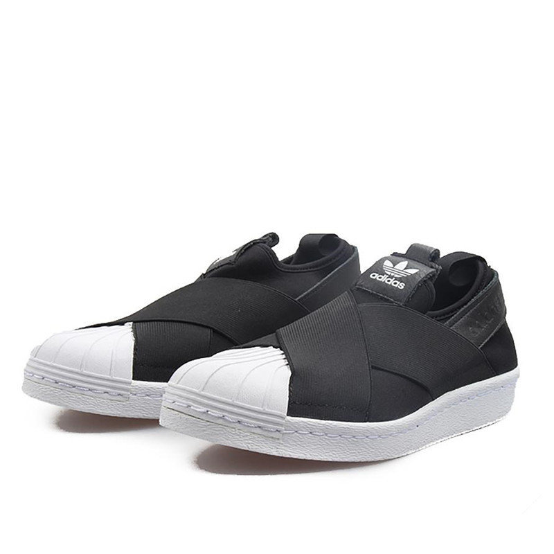 adidas阿迪达斯男鞋三叶草女鞋 slip on贝壳头一脚蹬板鞋情侣轻便运动