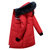 冬季新款男士羽绒棉中长款潮流连帽毛领大衣加厚保暖加长过膝外套   SJYN966(红色 L)第5张高清大图
