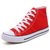 帆布鞋韩版男女鞋新款情侣鞋高帮休闲单鞋布鞋女鞋(红色 40)第8张高清大图