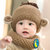 秋冬婴儿毛线帽0儿童3宝宝帽子6围巾两件套装12个月小孩加绒1-2岁(红咖)第3张高清大图