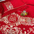 公主风60s支长绒棉贡缎四件套红色婚庆刺绣被套全棉1.8m床上用品(迎喜)第6张高清大图