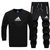 阿迪达斯运动套装男装春季新款训练跑步针织透气休闲长裤套头衫(黑 XL)第5张高清大图