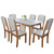 木巴北欧餐桌椅组合现代简约钢化玻璃饭桌一桌四椅六椅组合(CZ201+YZ402(一桌四椅） 默认)第5张高清大图