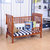 贝乐堡泰迪婴儿床多功能欧式松木床宝宝床实木床可变幼儿床带护栏(浅棕)第2张高清大图