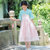 2021新款女童汉服 儿童古装中国风童装夏季短袖连衣裙六一表演服(绿色 120cm)第7张高清大图